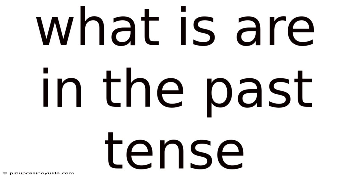 What Is Are In The Past Tense