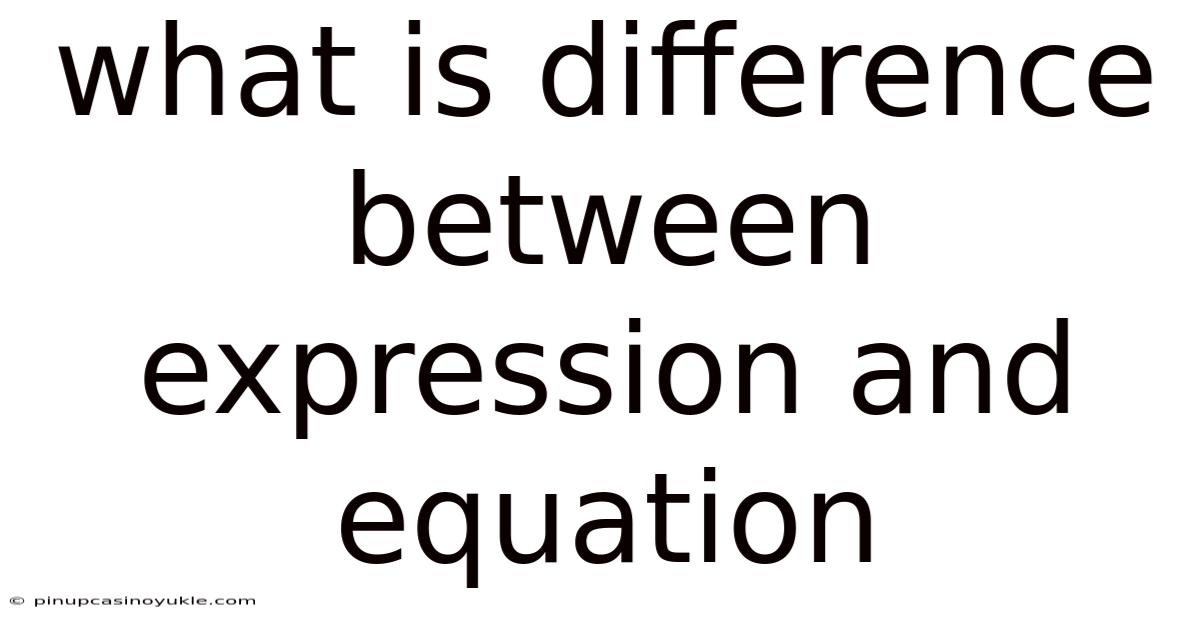 What Is Difference Between Expression And Equation