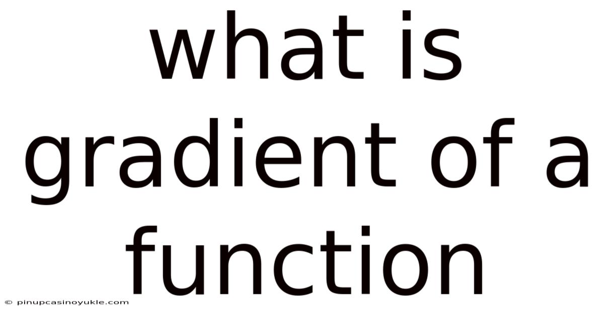 What Is Gradient Of A Function