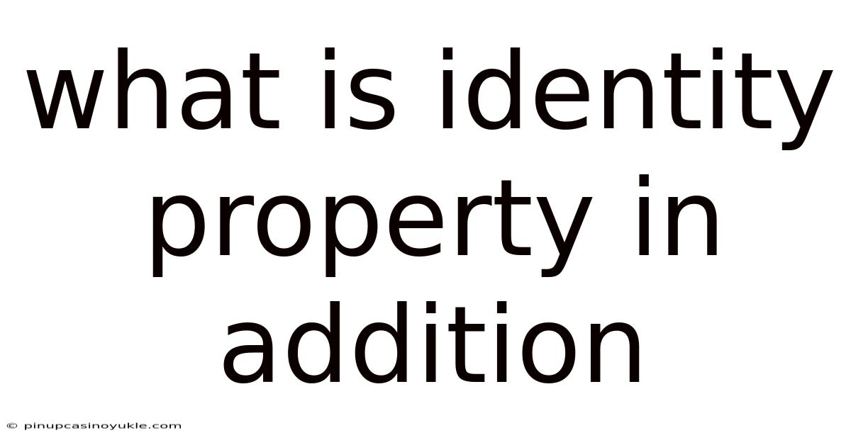 What Is Identity Property In Addition