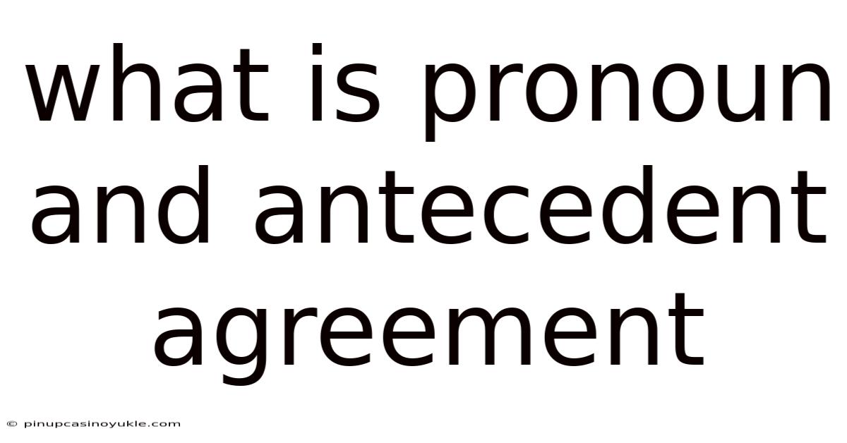 What Is Pronoun And Antecedent Agreement