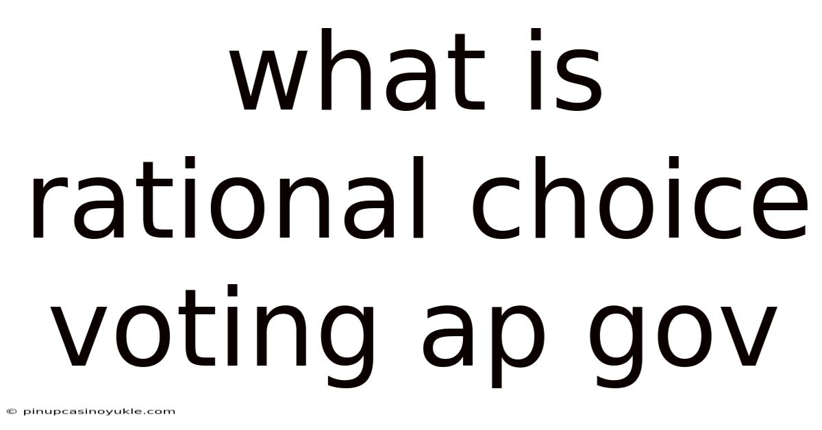 What Is Rational Choice Voting Ap Gov