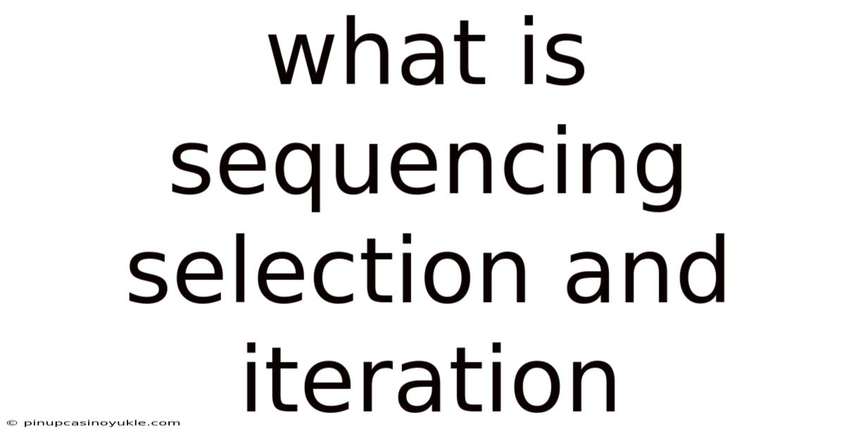What Is Sequencing Selection And Iteration
