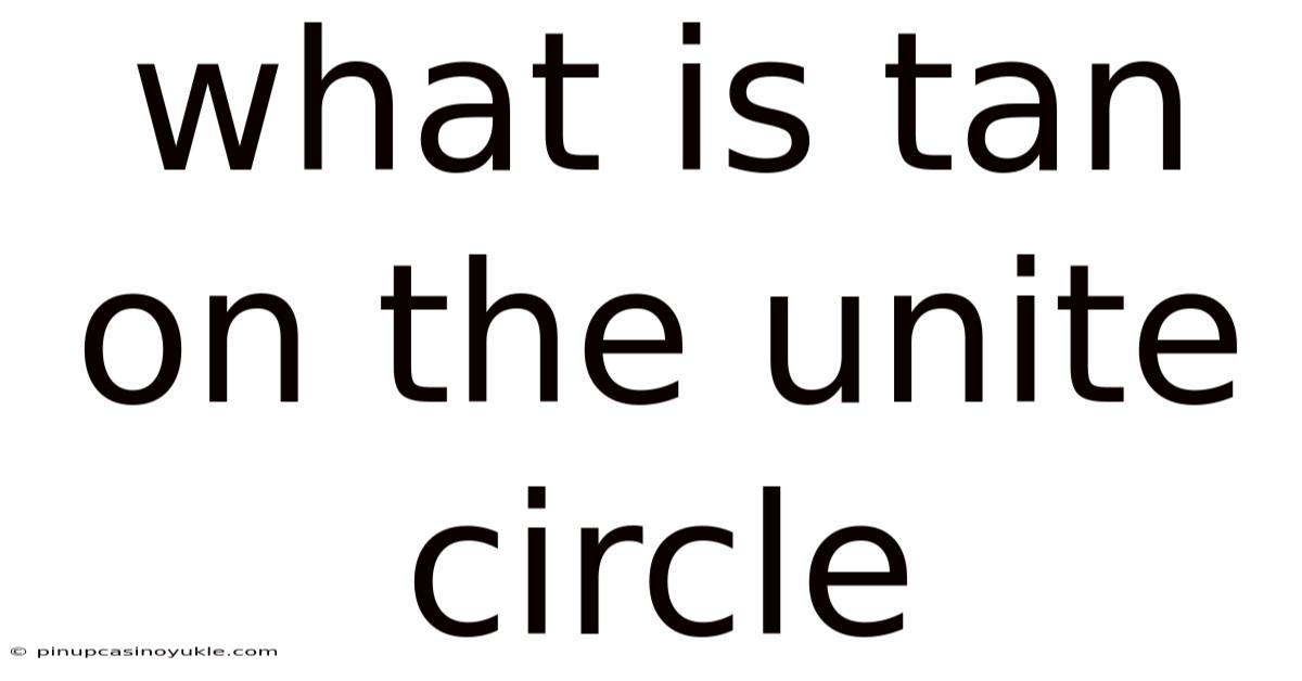 What Is Tan On The Unite Circle