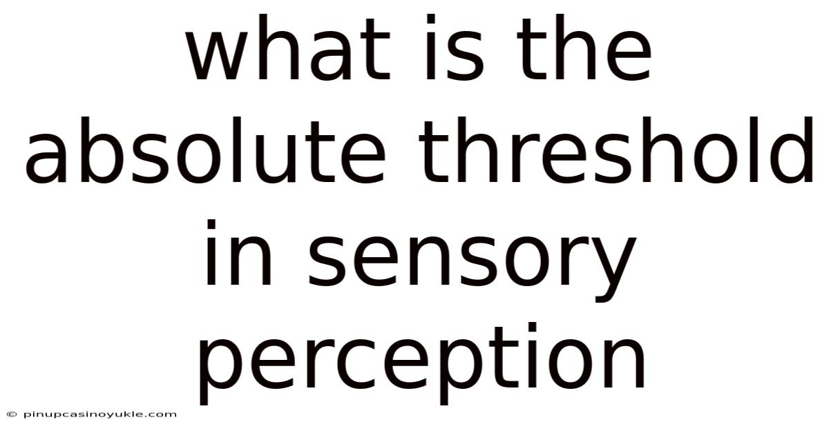 What Is The Absolute Threshold In Sensory Perception