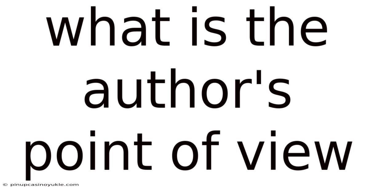 What Is The Author's Point Of View