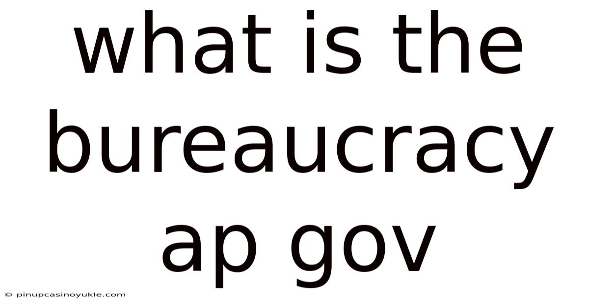 What Is The Bureaucracy Ap Gov