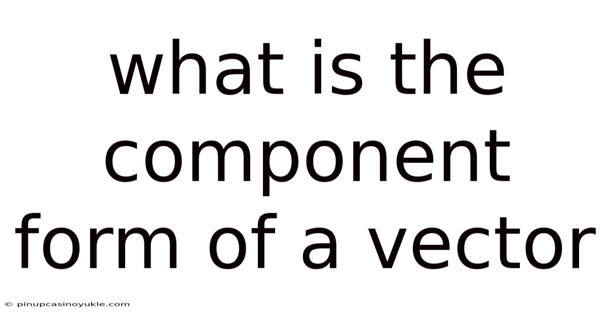 What Is The Component Form Of A Vector