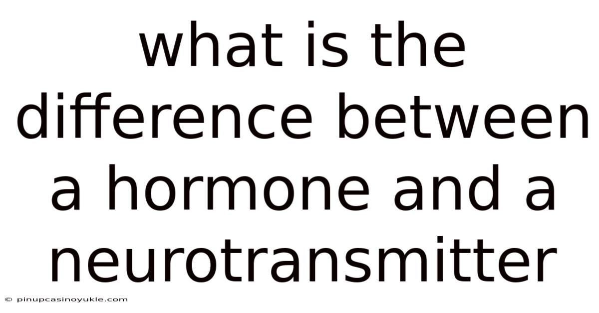 What Is The Difference Between A Hormone And A Neurotransmitter