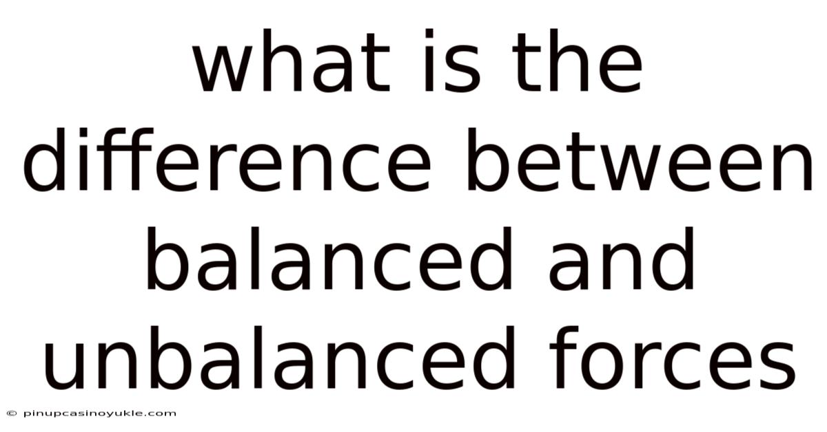 What Is The Difference Between Balanced And Unbalanced Forces