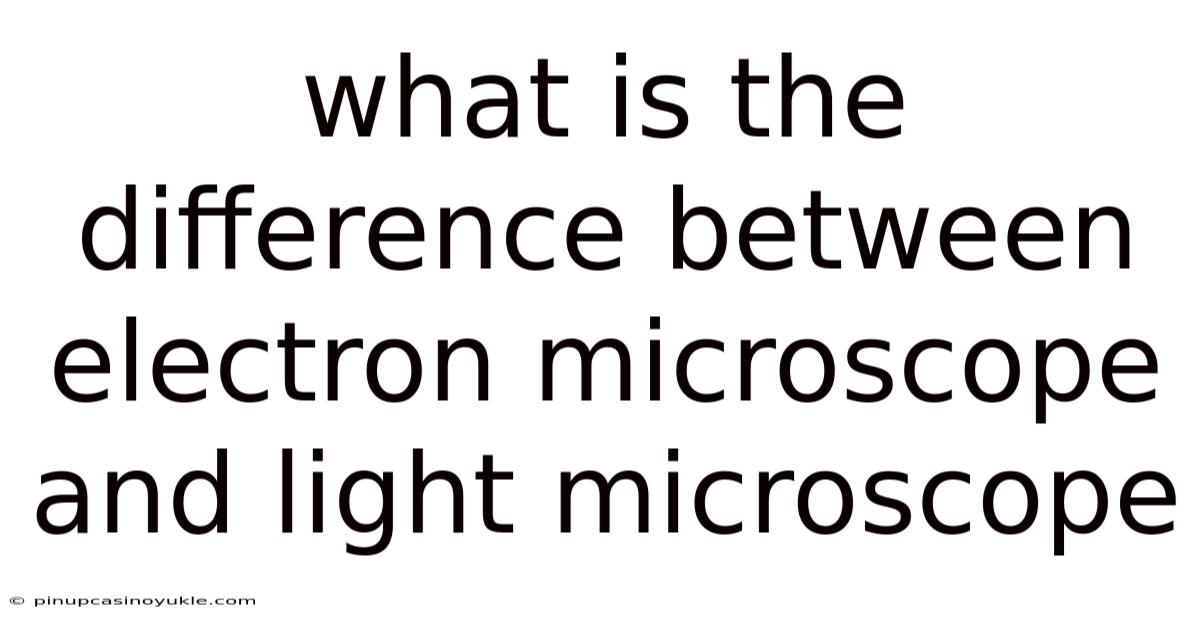 What Is The Difference Between Electron Microscope And Light Microscope