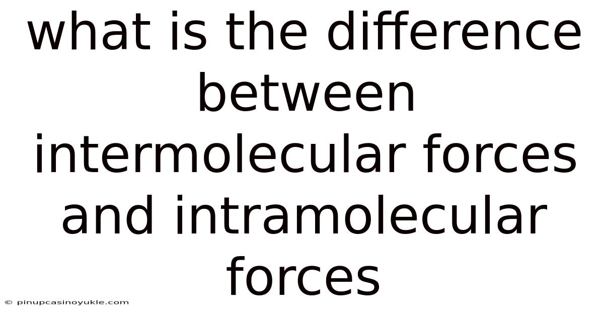What Is The Difference Between Intermolecular Forces And Intramolecular Forces