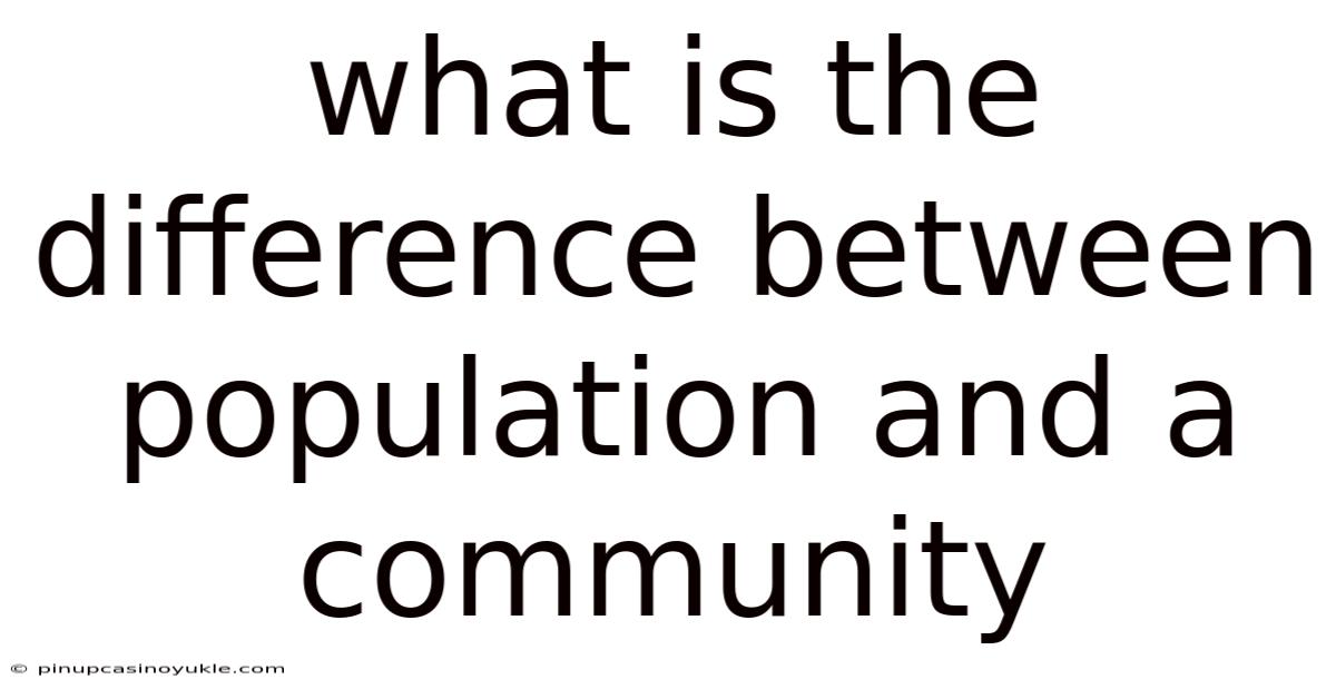 What Is The Difference Between Population And A Community