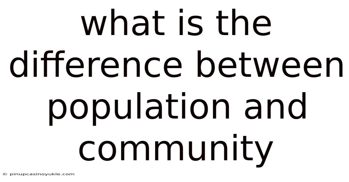 What Is The Difference Between Population And Community