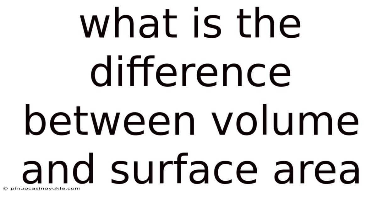 What Is The Difference Between Volume And Surface Area