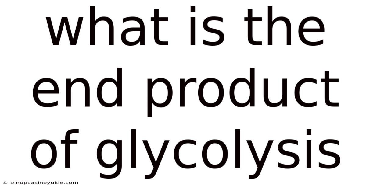 What Is The End Product Of Glycolysis
