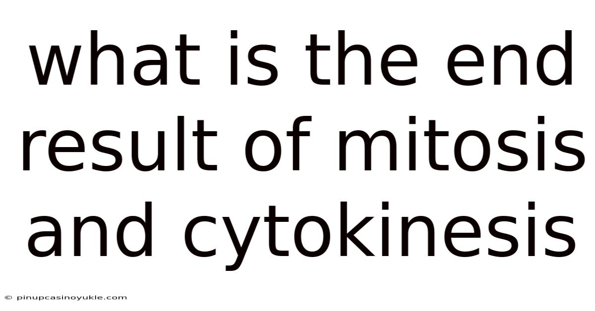 What Is The End Result Of Mitosis And Cytokinesis