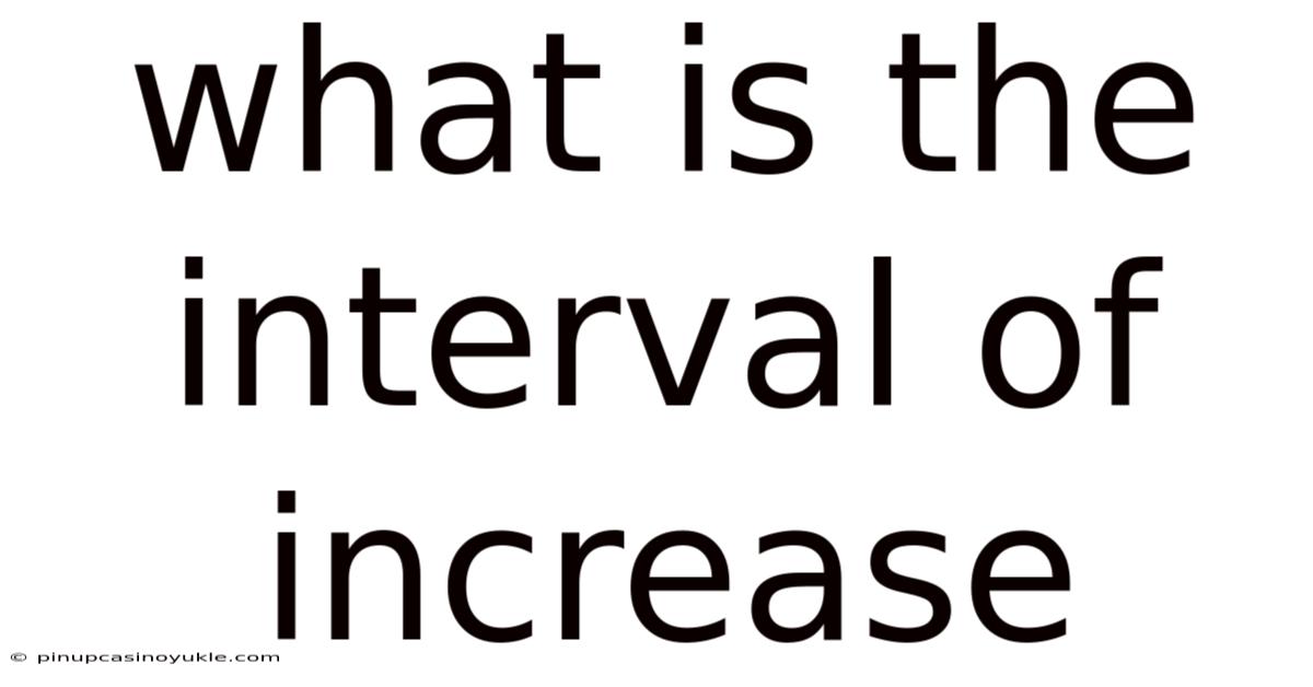 What Is The Interval Of Increase