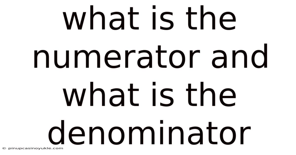 What Is The Numerator And What Is The Denominator