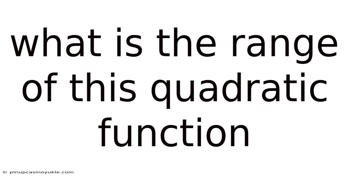 What Is The Range Of This Quadratic Function