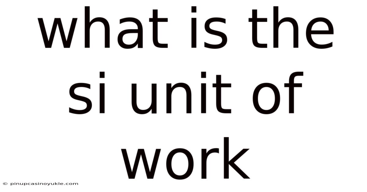 What Is The Si Unit Of Work