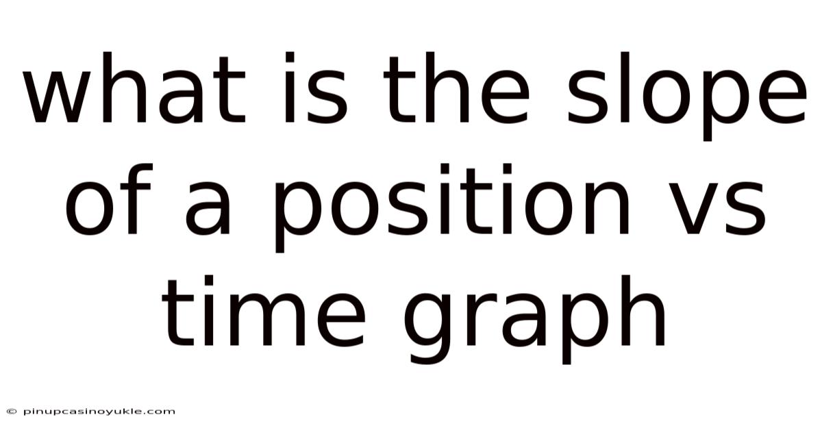 What Is The Slope Of A Position Vs Time Graph