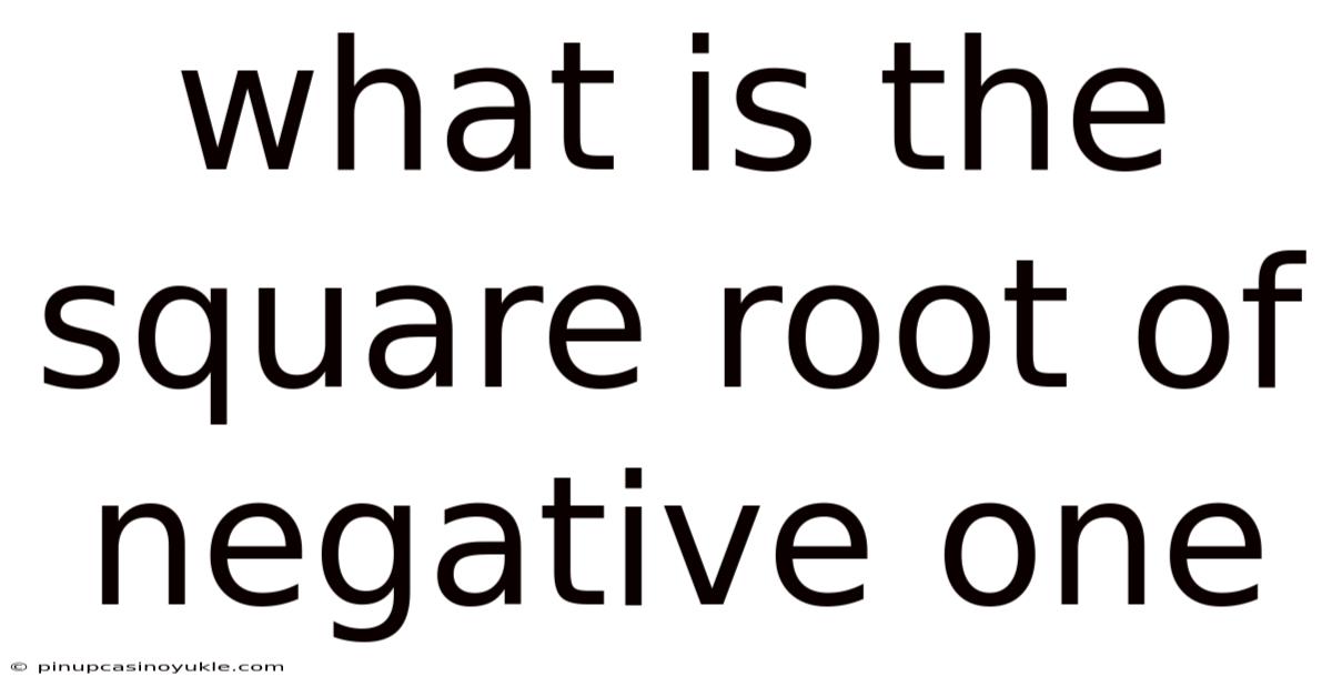 What Is The Square Root Of Negative One