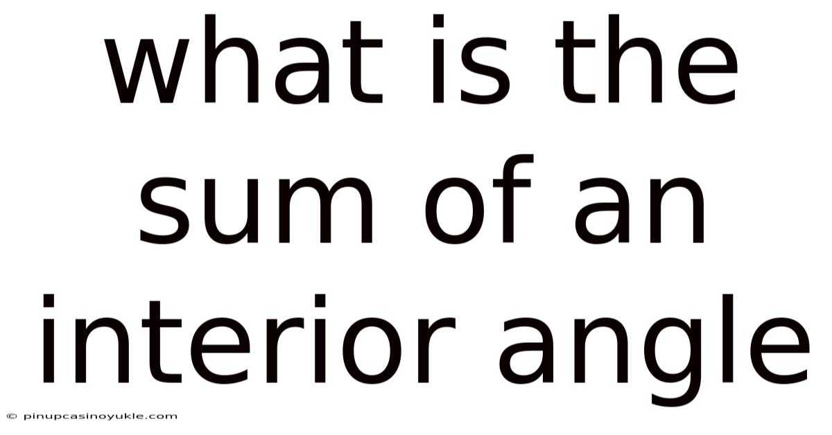 What Is The Sum Of An Interior Angle