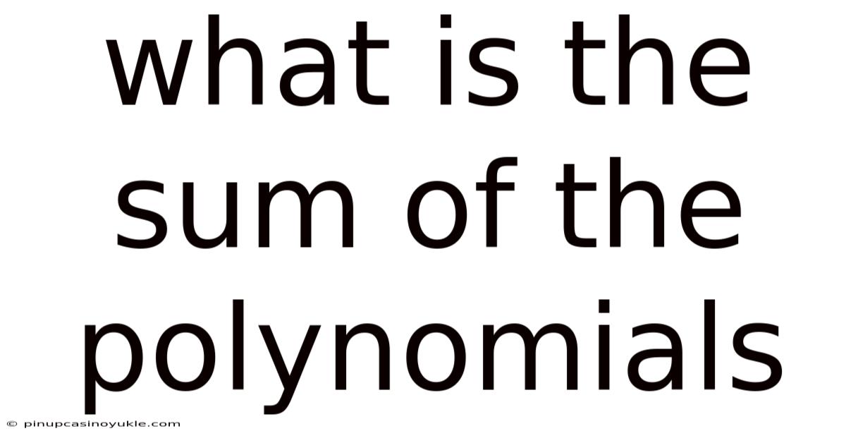 What Is The Sum Of The Polynomials