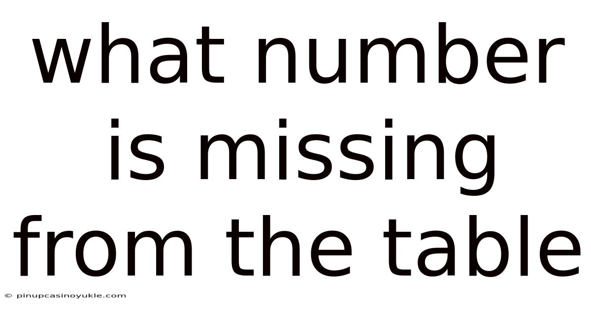 What Number Is Missing From The Table