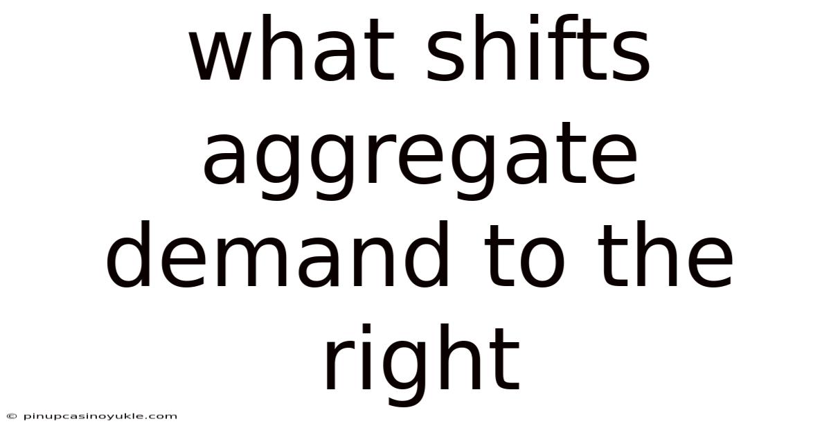 What Shifts Aggregate Demand To The Right