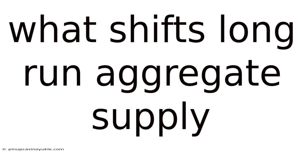 What Shifts Long Run Aggregate Supply