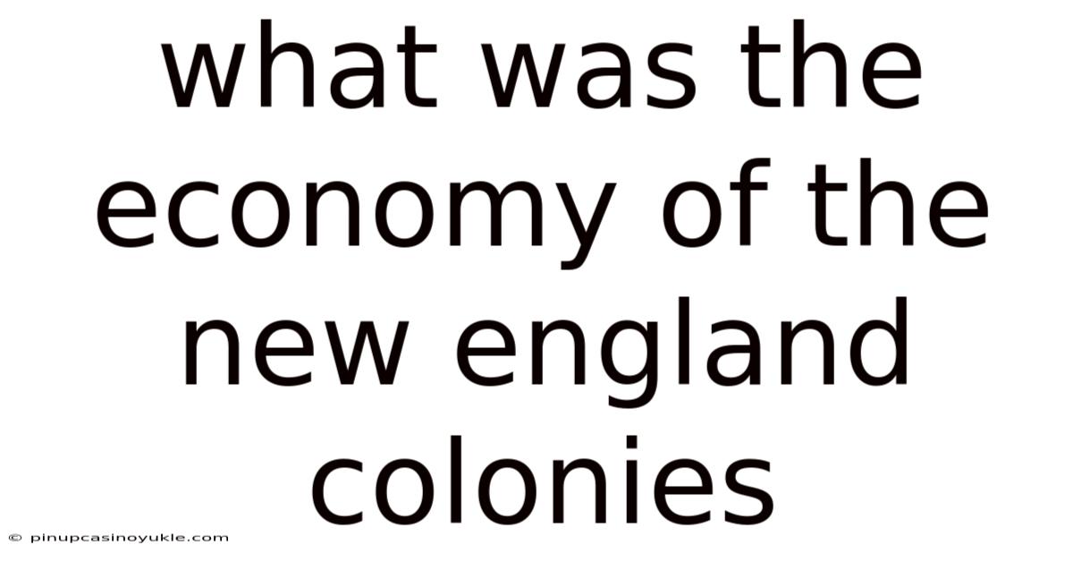 What Was The Economy Of The New England Colonies
