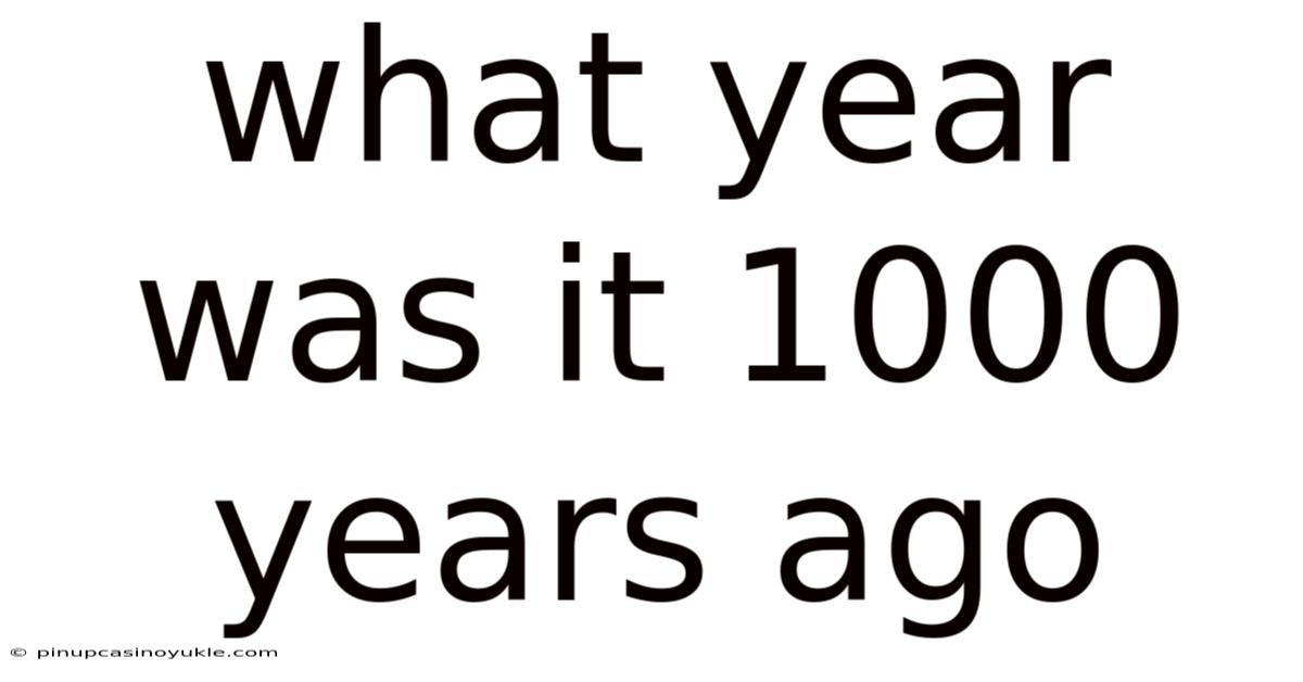What Year Was It 1000 Years Ago