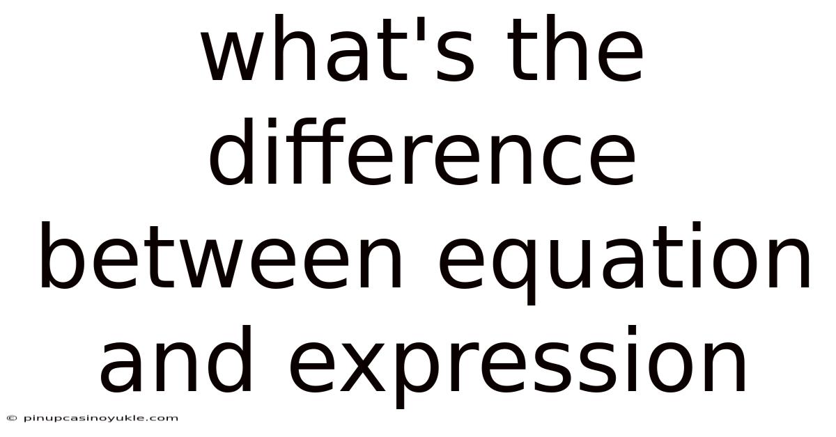 What's The Difference Between Equation And Expression