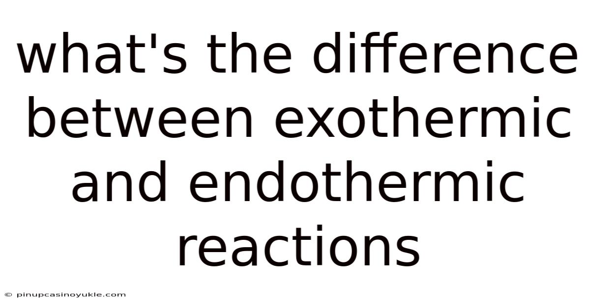 What's The Difference Between Exothermic And Endothermic Reactions