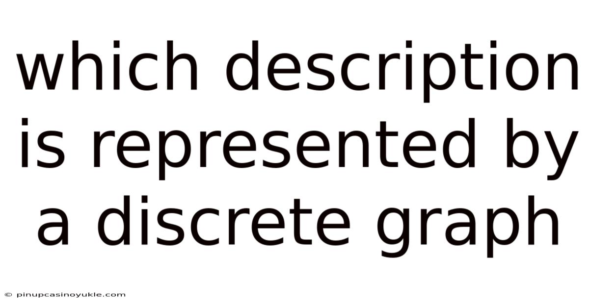 Which Description Is Represented By A Discrete Graph