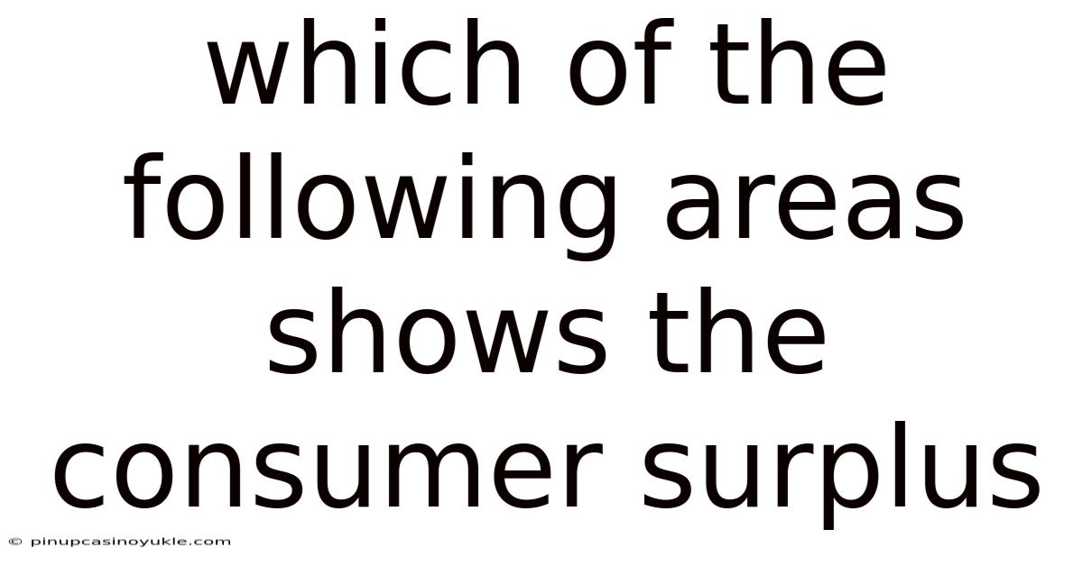Which Of The Following Areas Shows The Consumer Surplus