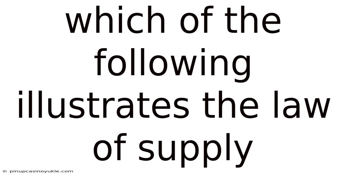 Which Of The Following Illustrates The Law Of Supply