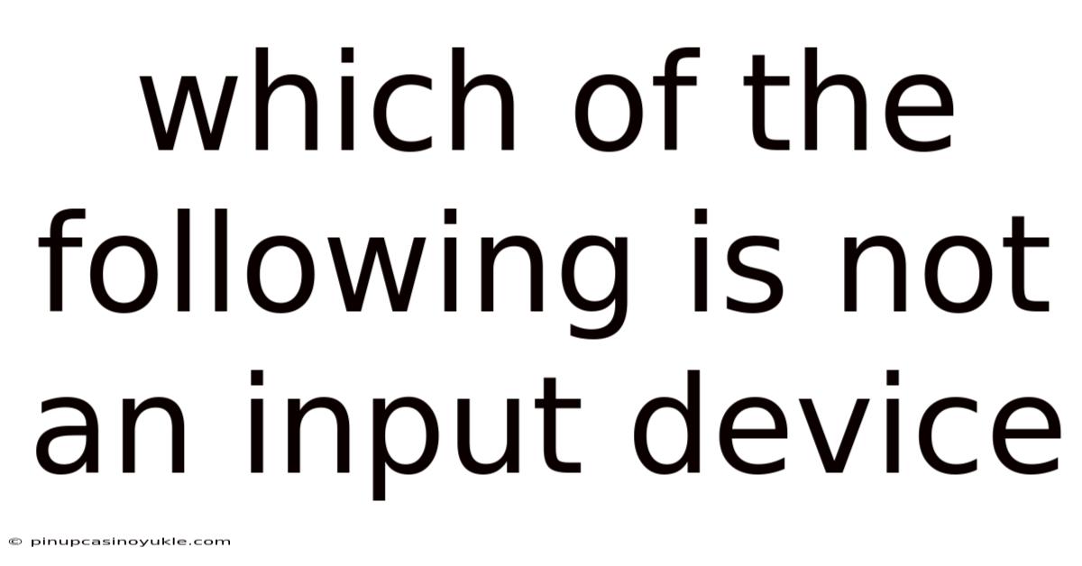 Which Of The Following Is Not An Input Device
