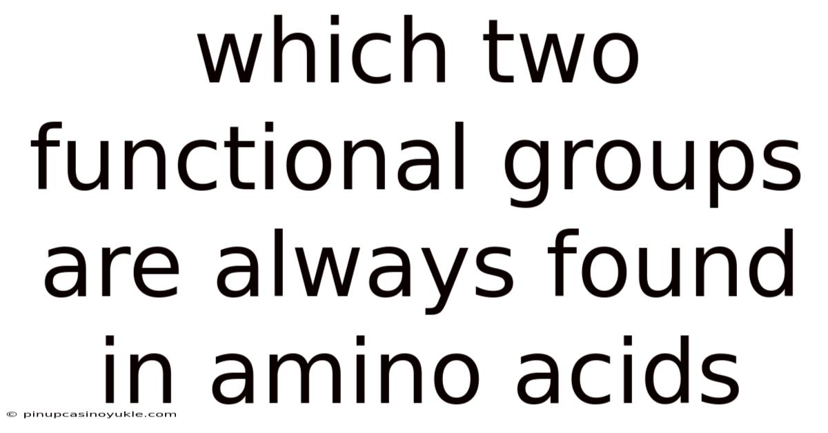 Which Two Functional Groups Are Always Found In Amino Acids