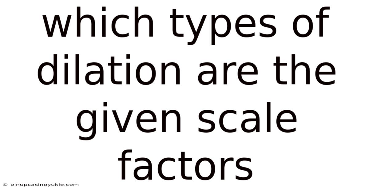 Which Types Of Dilation Are The Given Scale Factors
