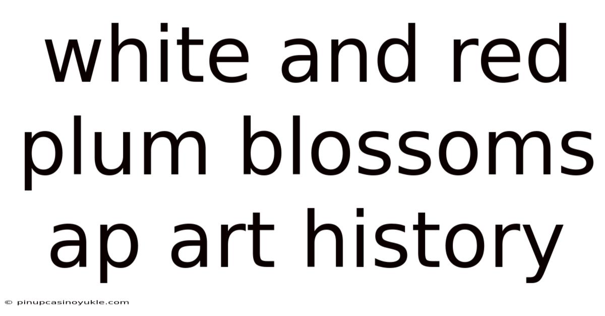 White And Red Plum Blossoms Ap Art History