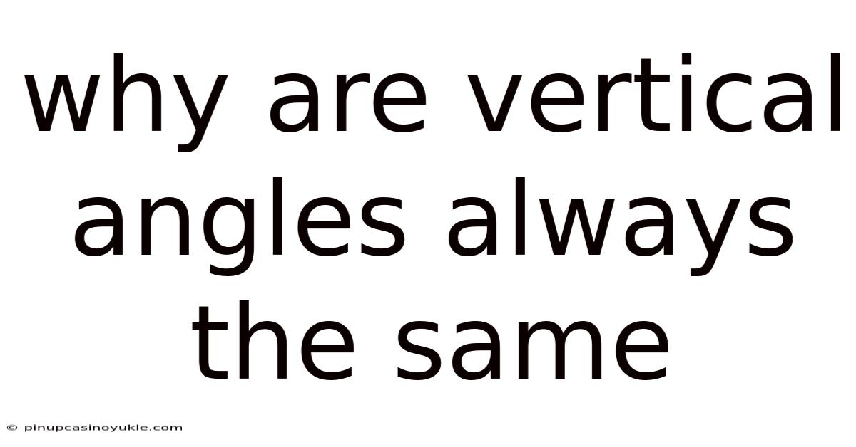 Why Are Vertical Angles Always The Same