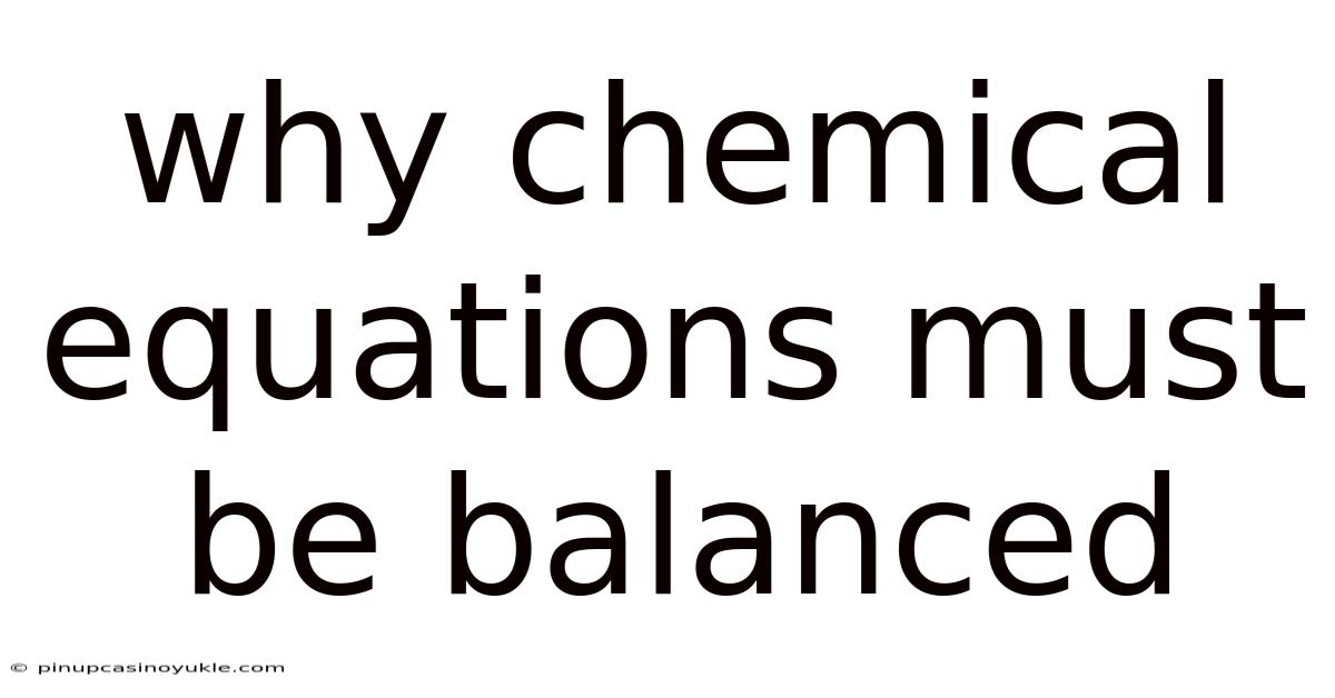 Why Chemical Equations Must Be Balanced