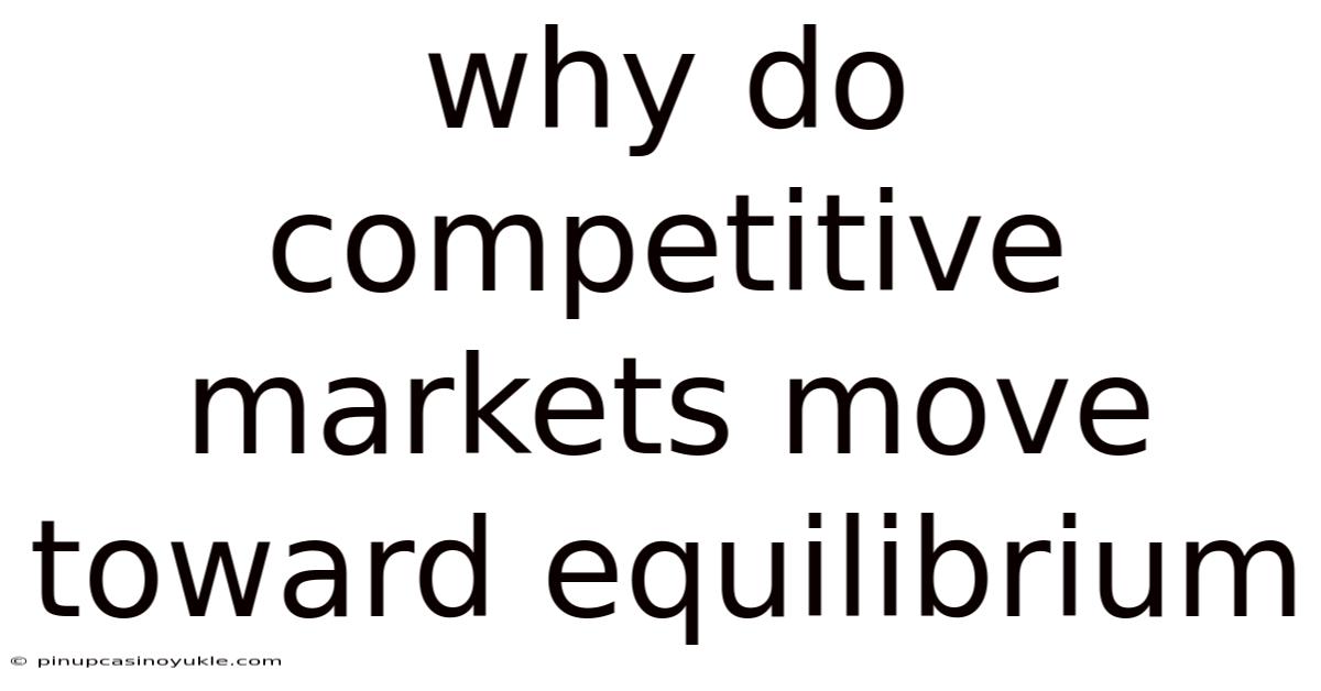 Why Do Competitive Markets Move Toward Equilibrium