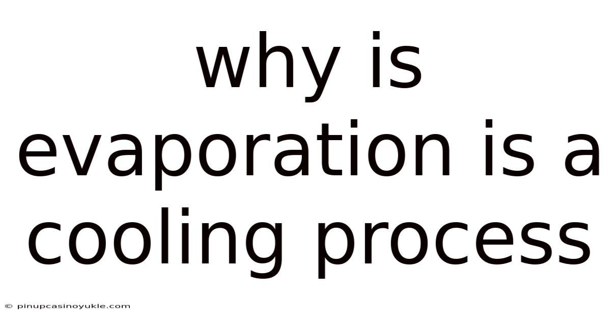 Why Is Evaporation Is A Cooling Process