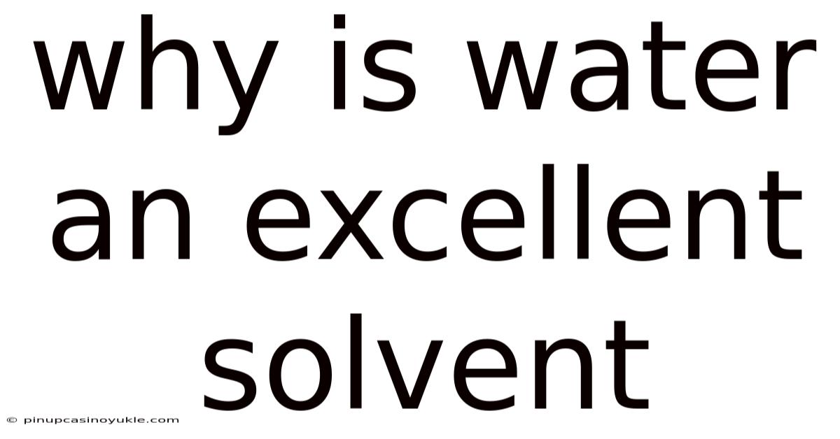 Why Is Water An Excellent Solvent