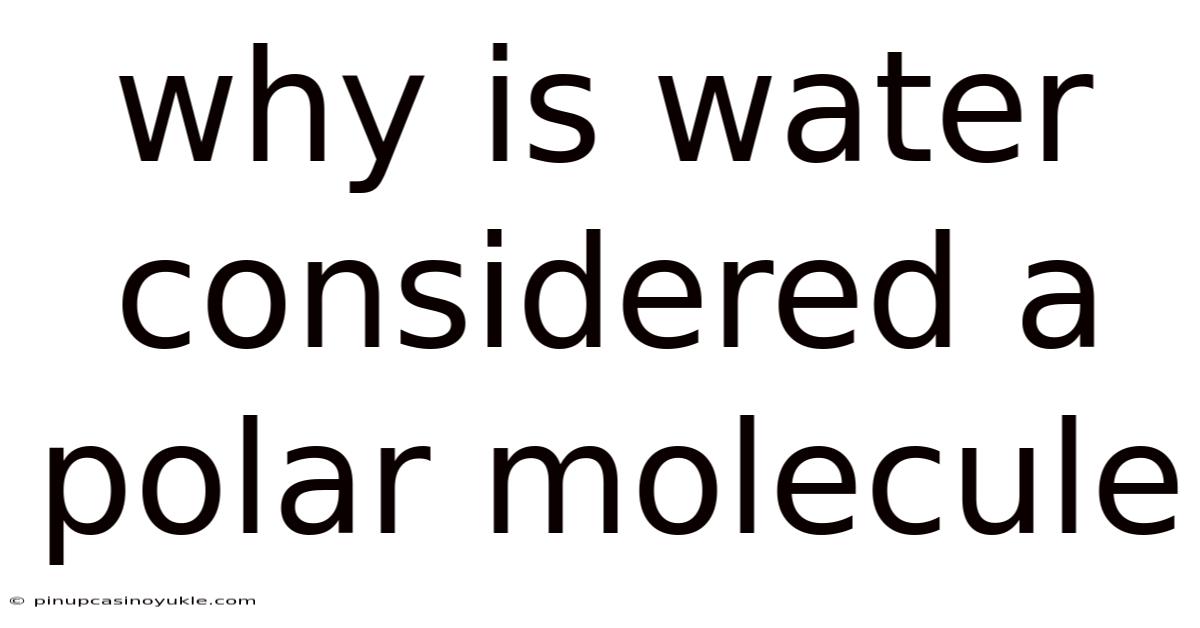 Why Is Water Considered A Polar Molecule
