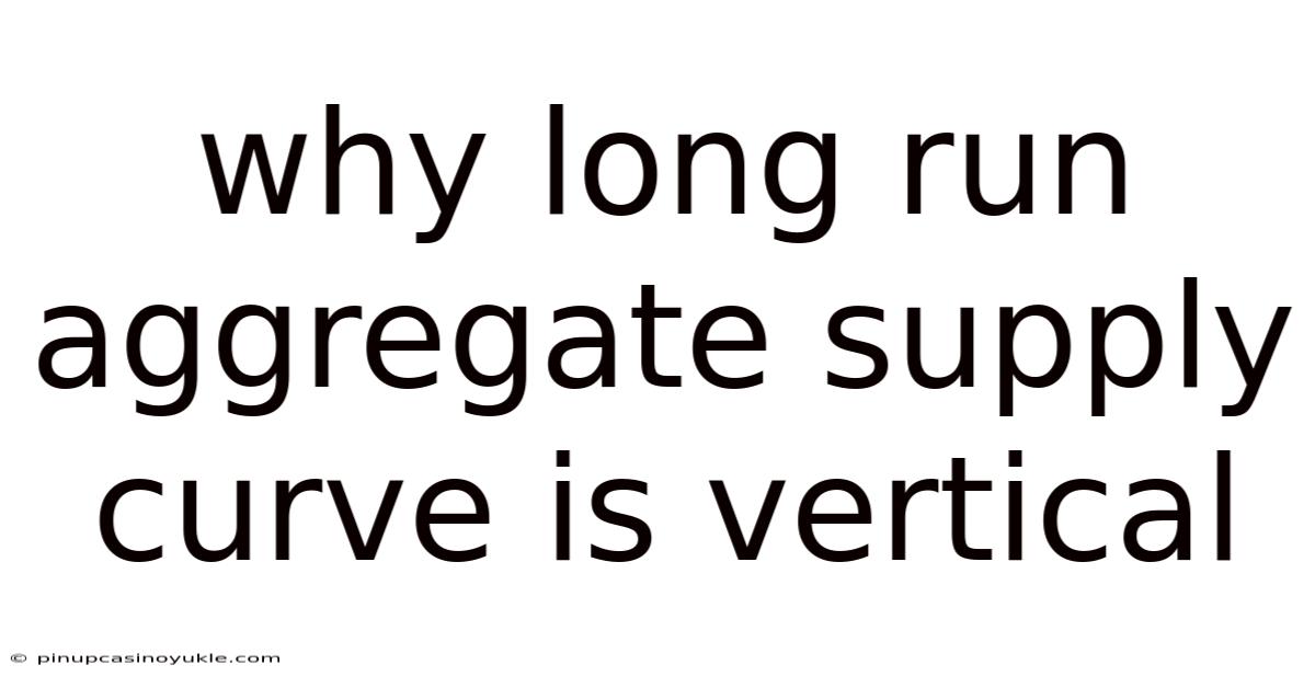 Why Long Run Aggregate Supply Curve Is Vertical